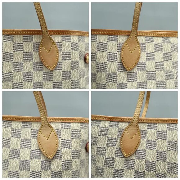 Auth Louis Vuitton Neverfull MM W/P Damier Azur Canvas Shoulder Bag 1374-121524 - Picture 8 of 12